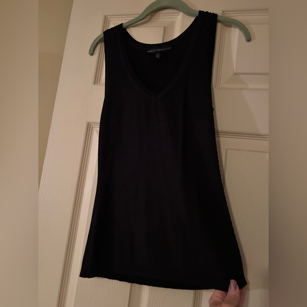 White House Black Market Classic Black Knit Top